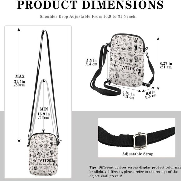 Don't Worry My Tattoos Don't Like You Either - Chic Crossbody Bag for Tattooers - Picture 2 of 7